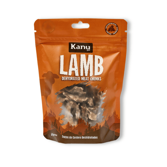 Snack de Trozos de Cordero Deshidratados Kanu Pet  para perros y gatos 100% Natural , Un solo ingrediente