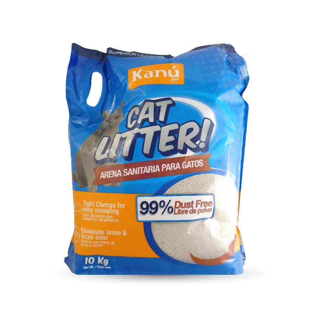 Arena de Bentonita  Kanu Pet  Cat Litter para Gatos. 99% libre de Polvo. Aglomera al Instante