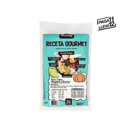 Alimento Congelado Receta Gourmet de Kanu Pet sabor a Pollo, Ahuyama y Quinoa para perros. 100% Comida Real