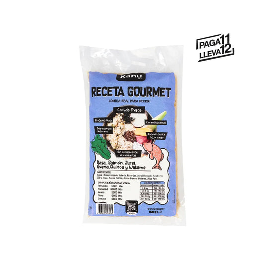 Alimento Congelado Receta Gourmet Basa  de Kanu Pet Salmón  sabor a Wakame para perros. 100% Comida Real