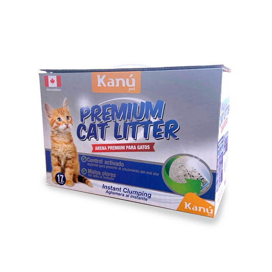 Arena Canadiense Kanu Pet  Premium Cat Litter para Gato. Con control Activado 17 LB