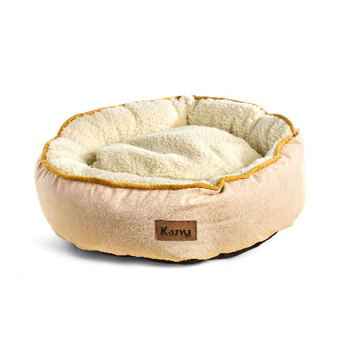 Cama Redonda Ovejero Beige Kanu Pet para Perro