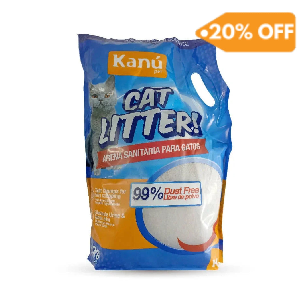 Arena de Bentonita  Kanu Pet  Cat Litter para Gatos. 99% libre de Polvo. Aglomera al Instante