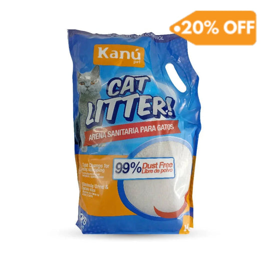Arena de Bentonita  Kanu Pet  Cat Litter para Gatos. 99% libre de Polvo. Aglomera al Instante