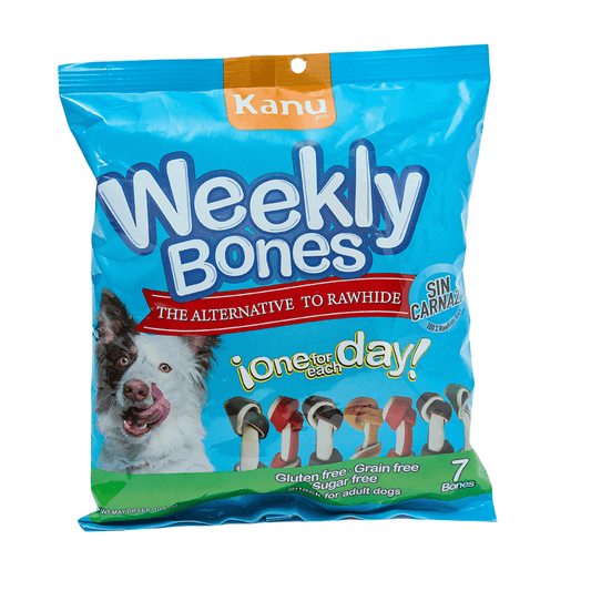 Snacks Huesos Medianos  con Sabores surtidos Kanu  Weekly Bones para Perro  x 7 Uds