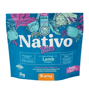 Alimento seco Nativo Bites Cordero Kanu Pet para cachorros