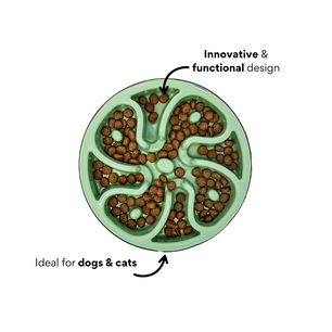 Comedero Circular Antirreflujo Kanu Pet Verde para Perro y Gato
