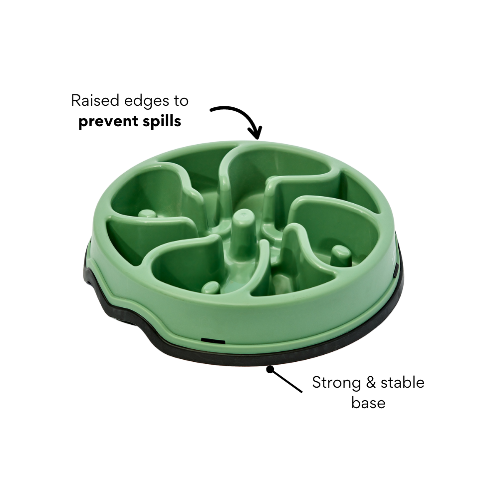 Comedero Circular Antirreflujo Kanu Pet Verde para Perro y Gato