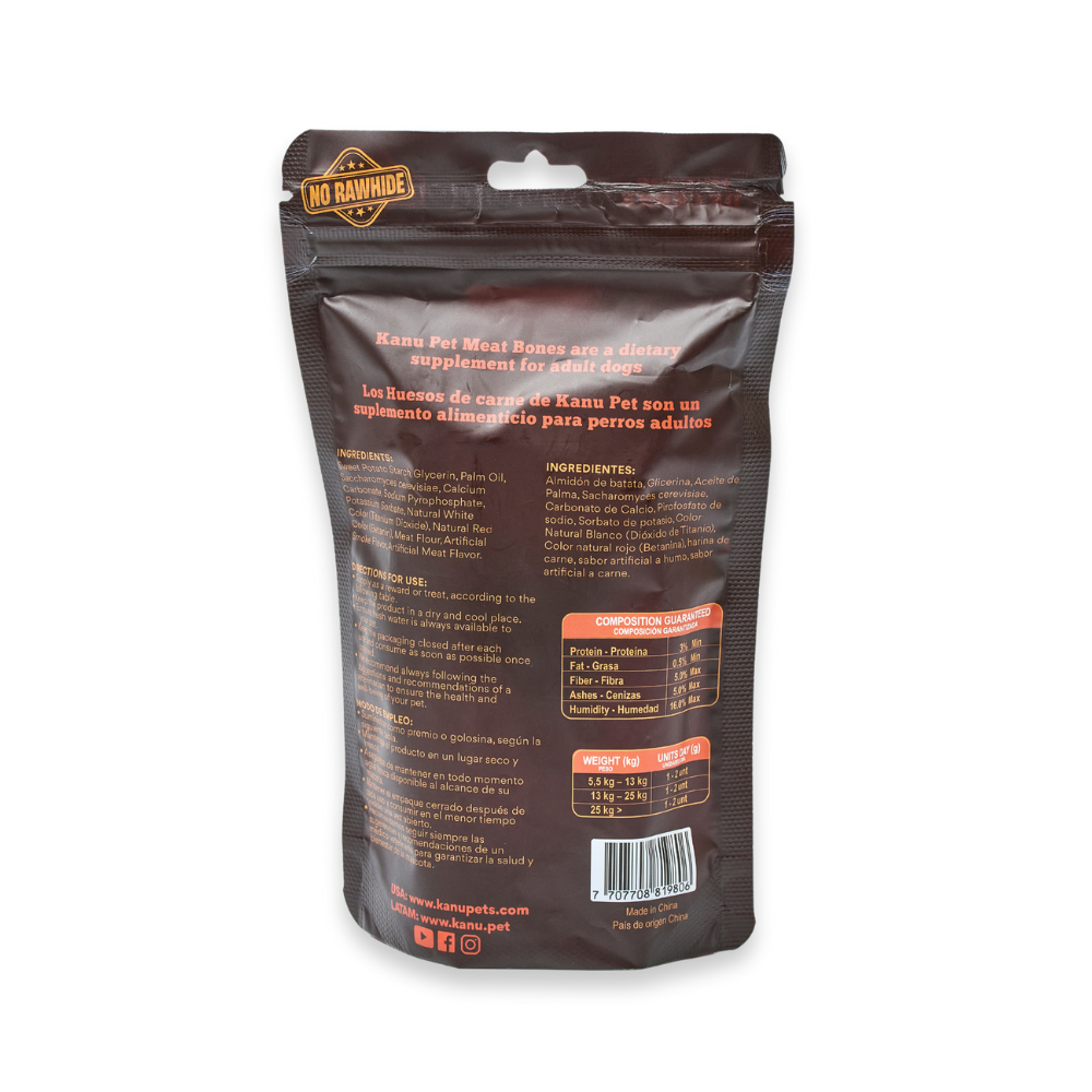 Snack Hueso Grande de Carne y Batata Kanu Pet Hueso para Perro L X 2 Ud