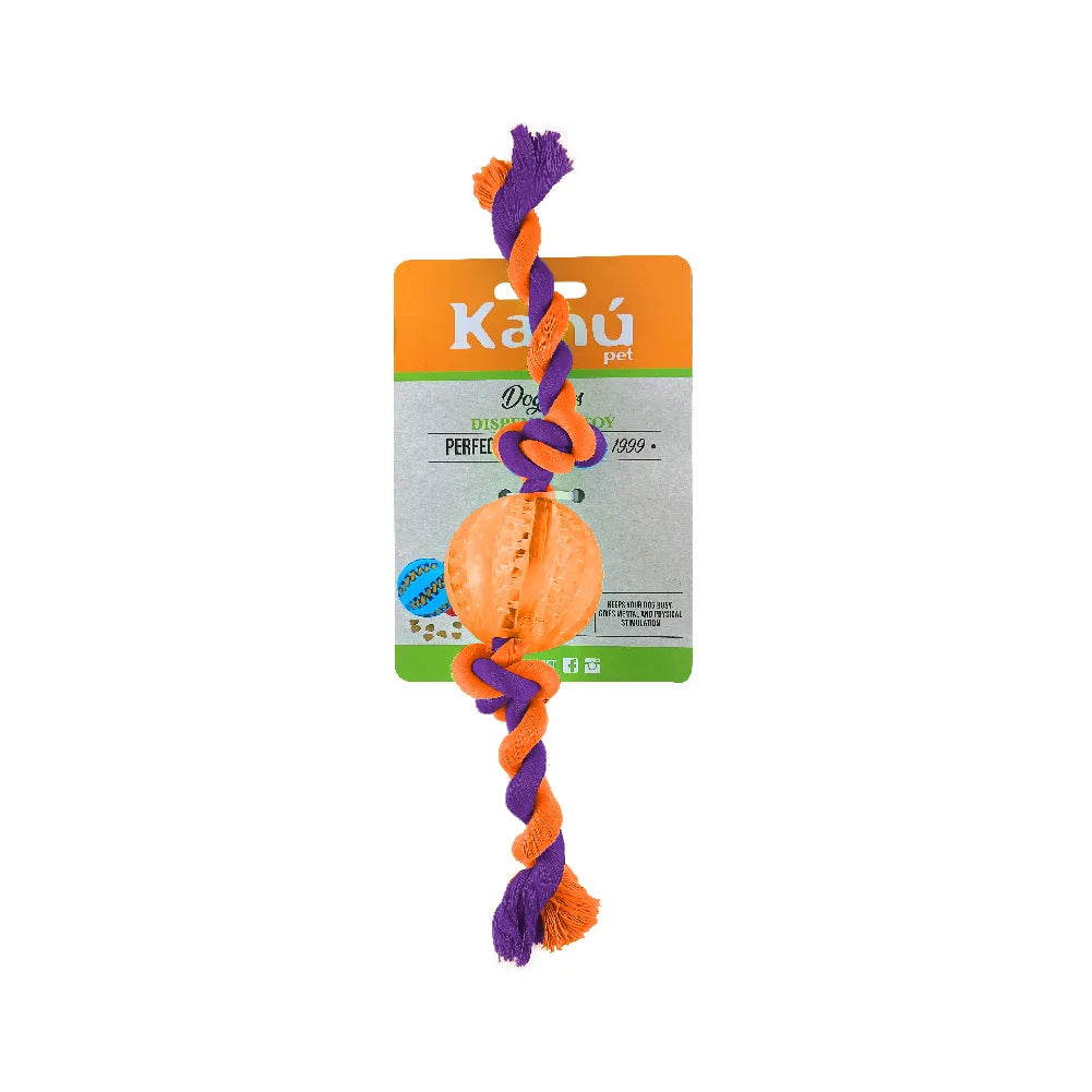 Juguete Bola Porta Snack con Lazo para Perro