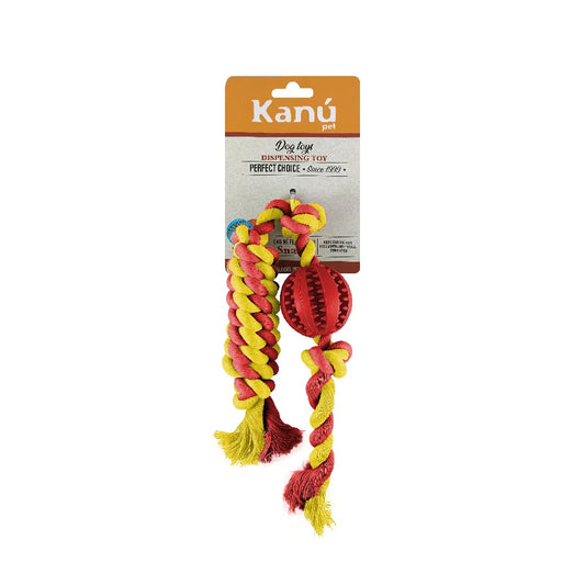Juguete Bola Porta Snack con Lazo para Perro