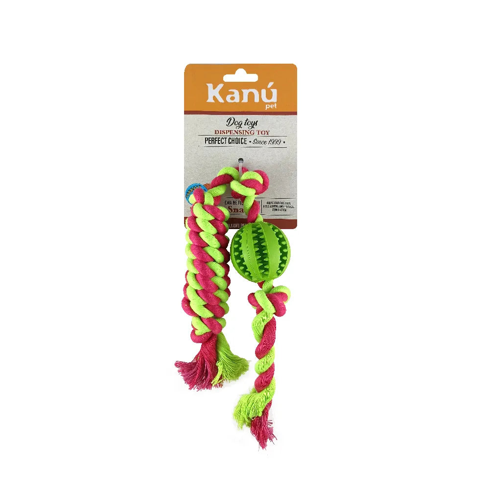 Juguete Bola Porta Snack con Lazo para Perro