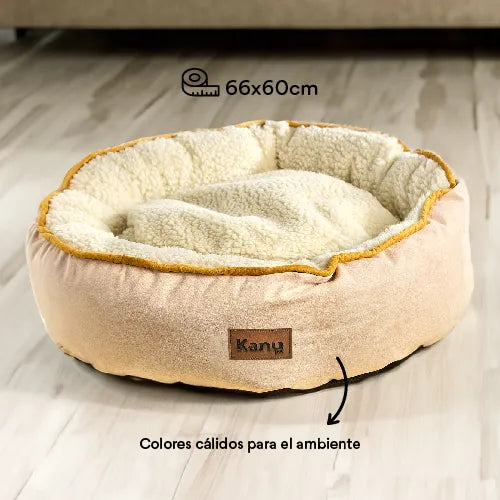 Cama Redonda Ovejero Beige  Kanu Pet para Perro