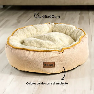 Cama Redonda Ovejero Beige  Kanu Pet para Perro