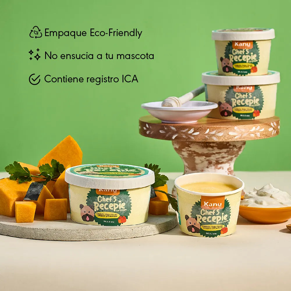 Helado  de Calabaza Chef Recipe  Kanu Pet  para Perro y Gato