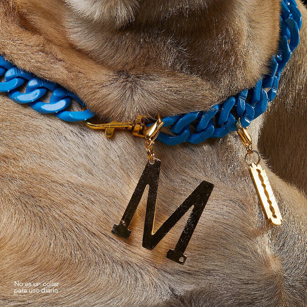 Collar Cadena Acrilica Kanu Pet Azul Para Perro y Gato