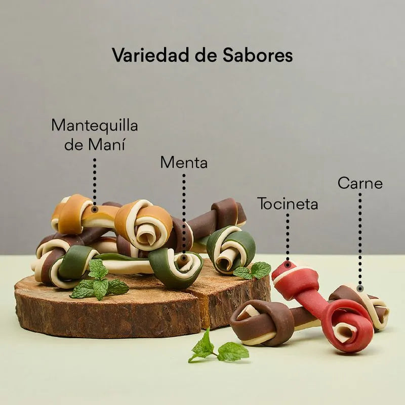 Snacks Huesos Medianos  con Sabores surtidos Kanu  Weekly Bones para Perro  x 7 Uds