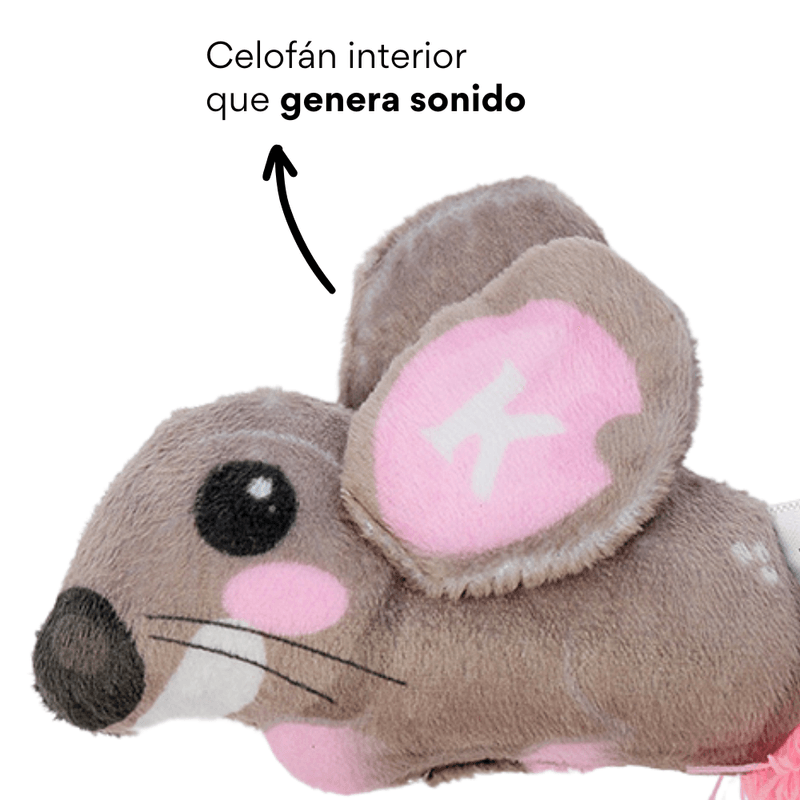 Juguete de Peluche Ratón Gris con Catnip Kanu Pet para Gato