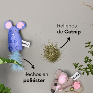 Juguete de Peluche Raton Azul con Catnip Kanu Pet para Gato