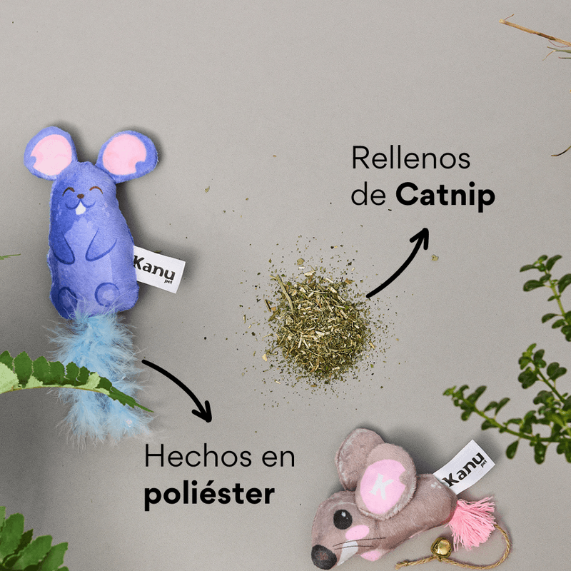 Juguete de Peluche Ratón Gris con Catnip Kanu Pet para Gato