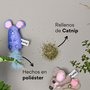 Juguete de Peluche Ratón Gris con Catnip Kanu Pet para Gato