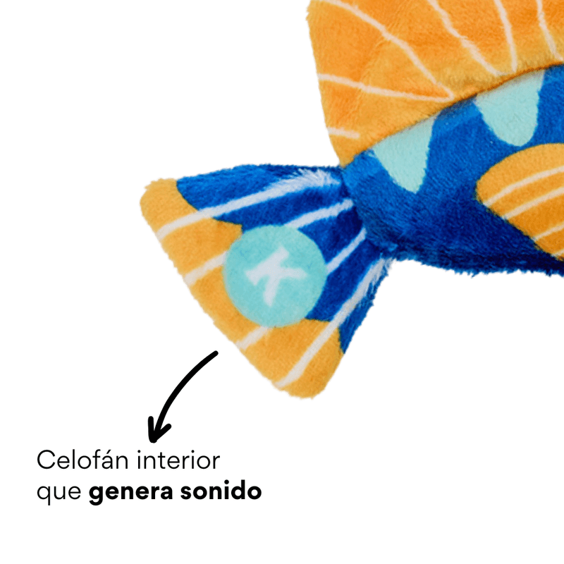 Juguete de Peluche Pez Azul con Catnip Kanu Pet para Gato