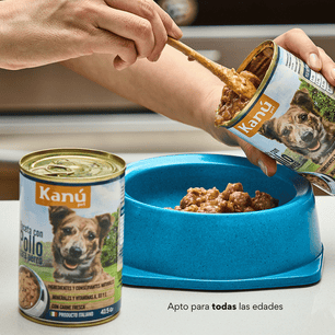 Alimento Humedo de Pollo para Perro  Kanu Receta Con Pollo  415 g