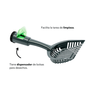 Pala con Dispensador para Arenero de Gato Kanu Pet Gris