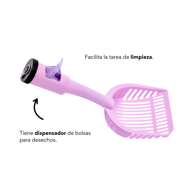 Pala con Dispensador para Arenero de Gato Kanu Pet Lila