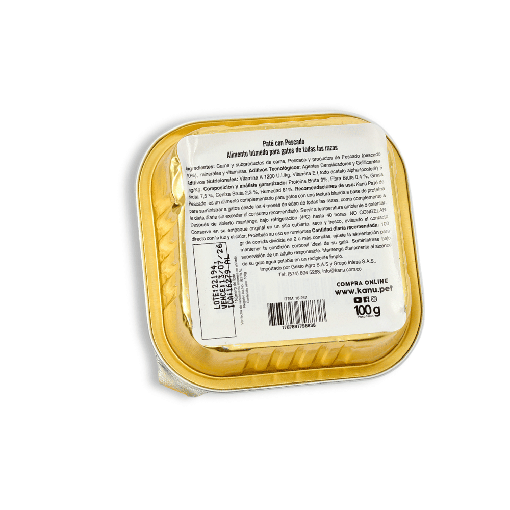 Pate de pescado Gato Kanu Pate 100 GR