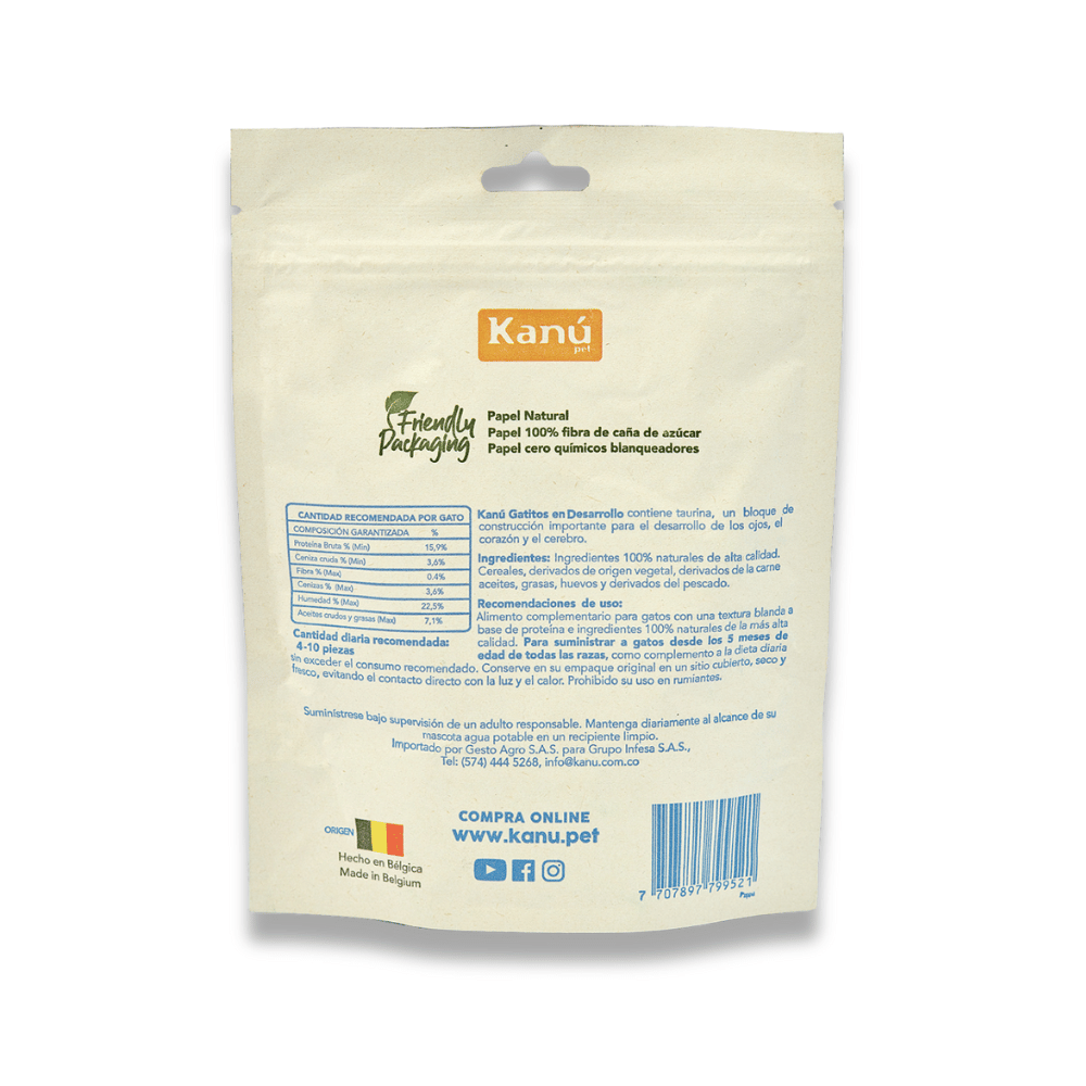 Galletas Blandas Kanu Pet Gatitos en Desarrollo y Apoyo al Crecimiento Muscular