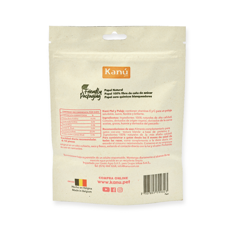 Galletas Piel y Pelaje Kanu Pet para gatos