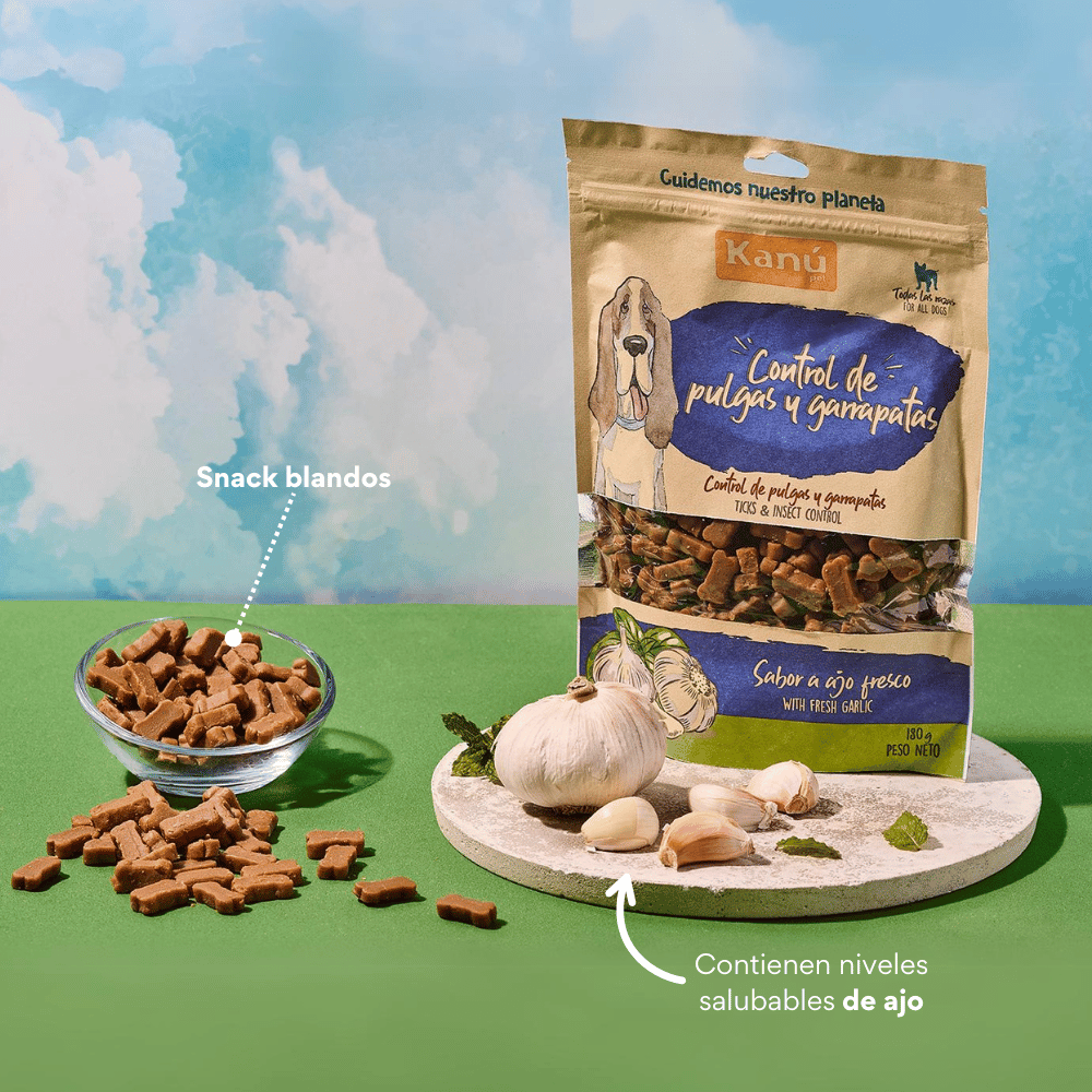 Galletas Blandas con Ajo Kanu Control Pulgas y Garrapatas Kanu Pet para Perro. 100% Naturales