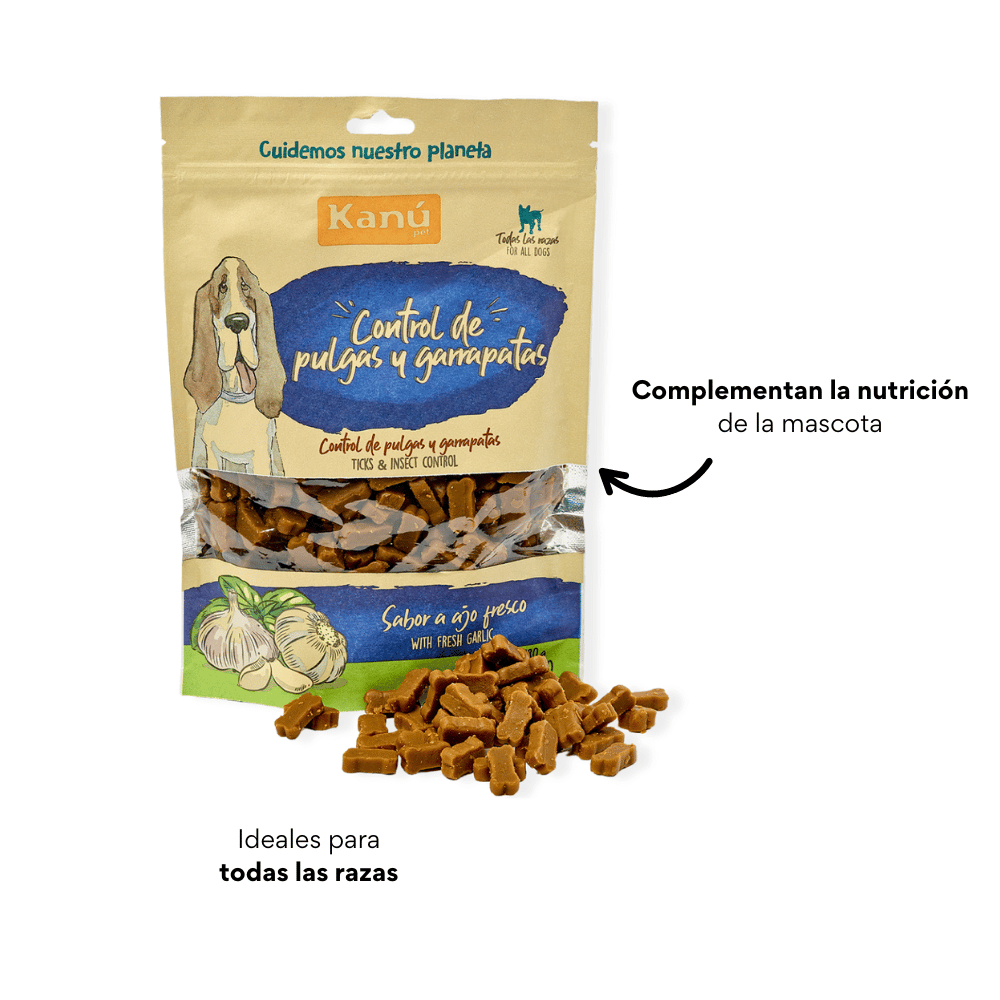 Galletas Blandas con Ajo Kanu Control Pulgas y Garrapatas Kanu Pet para Perro. 100% Naturales