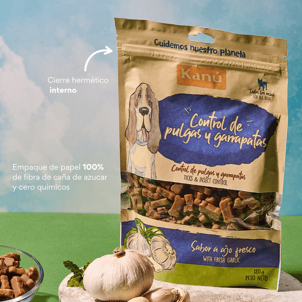 Galletas Blandas con Ajo Kanu Control Pulgas y Garrapatas Kanu Pet para Perro. 100% Naturales