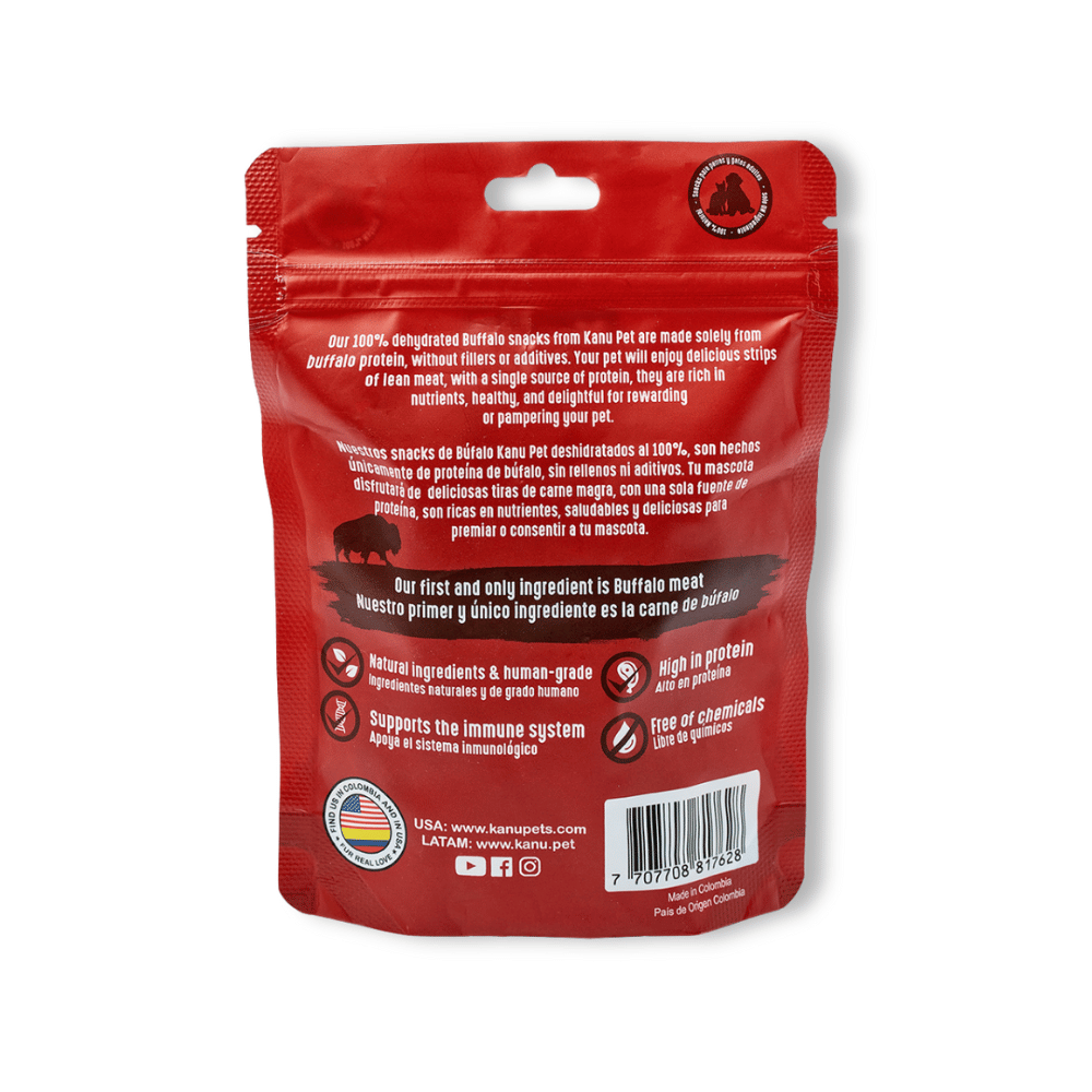 Snack de Trozos de Búfalo Deshidratados  Kanu Pet para perros y gatos 100% Natural , Un solo ingrediente