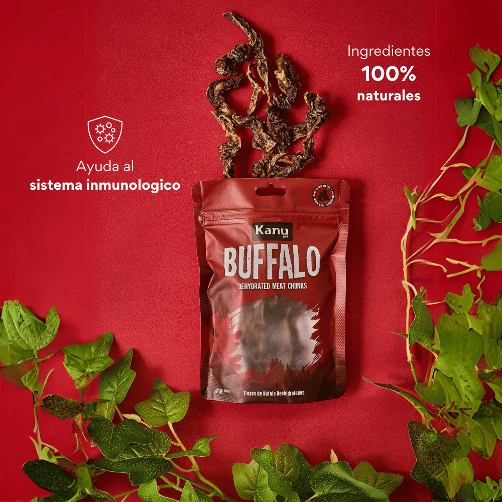 Snack de Trozos de Búfalo Deshidratados  Kanu Pet para perros y gatos 100% Natural , Un solo ingrediente