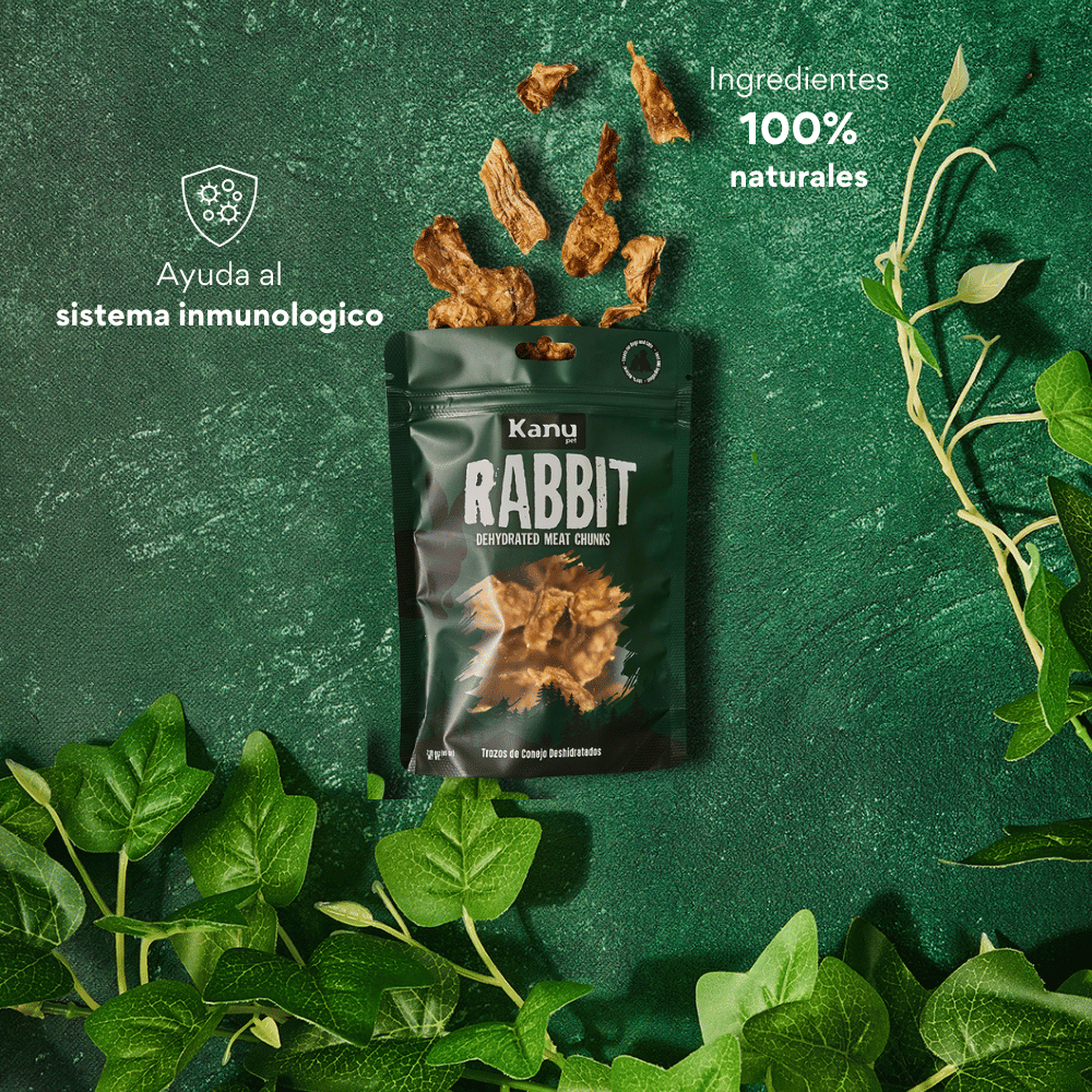 Snack de Trozos de Conejo Deshidratados Kanu Pet para perros y gatos 100% Natural , Un solo ingrediente