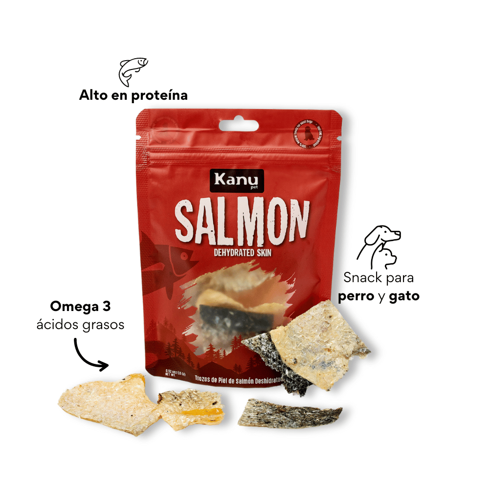 Snack de Kanu Pet de Salmoón Deshidratado Trozos para perros y gatos 100% Natural , Un solo ingrediente
