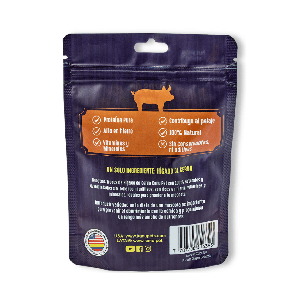 Snack de Kanu Pet  de Hígado Deshidratados Trozos para perros y gatos 100% Natural , Un solo ingrediente