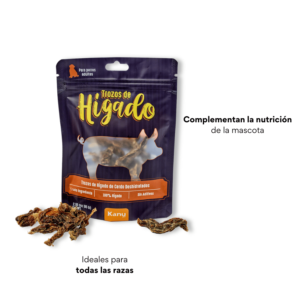 Snack de Kanu Pet  de Hígado Deshidratados Trozos para perros y gatos 100% Natural , Un solo ingrediente
