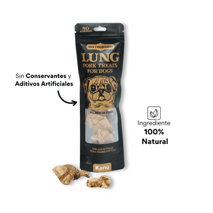 Snack Pulmón de Cerdo Deshidratado  Kanu Pet para Perros, Un Solo ingrediente 100% natural