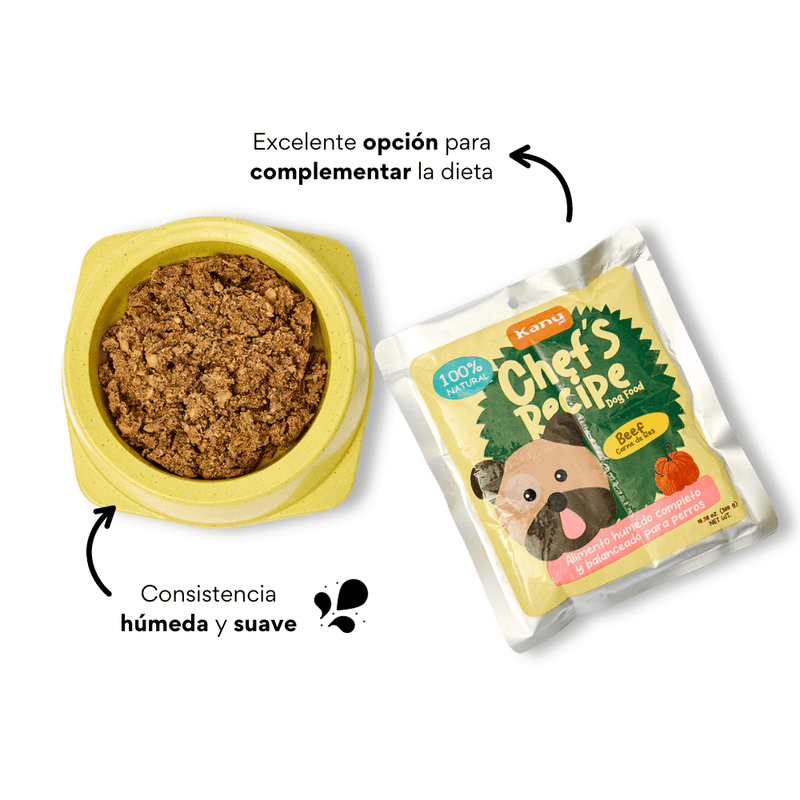 Alimento Completo Húmedo Kanu Pet Chefs Recipe  para perros sabor a Carne  300 Gr