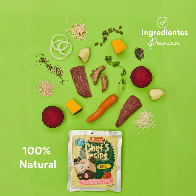 Alimento Completo Húmedo Kanu Pet Chefs Recipe  para perros sabor a Carne  300 Gr