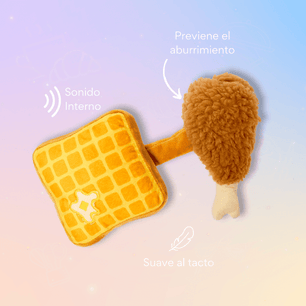 Juguete de Peluche Waffle Con Pollo Kanu Pet  para Perro