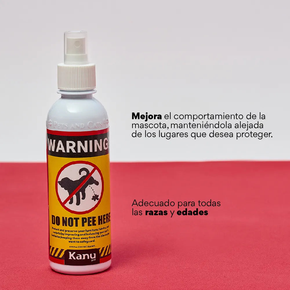 Spray de Adiestramiento  Don't Pee Here de Kanu Pet  para perros y gatos 100% Natural