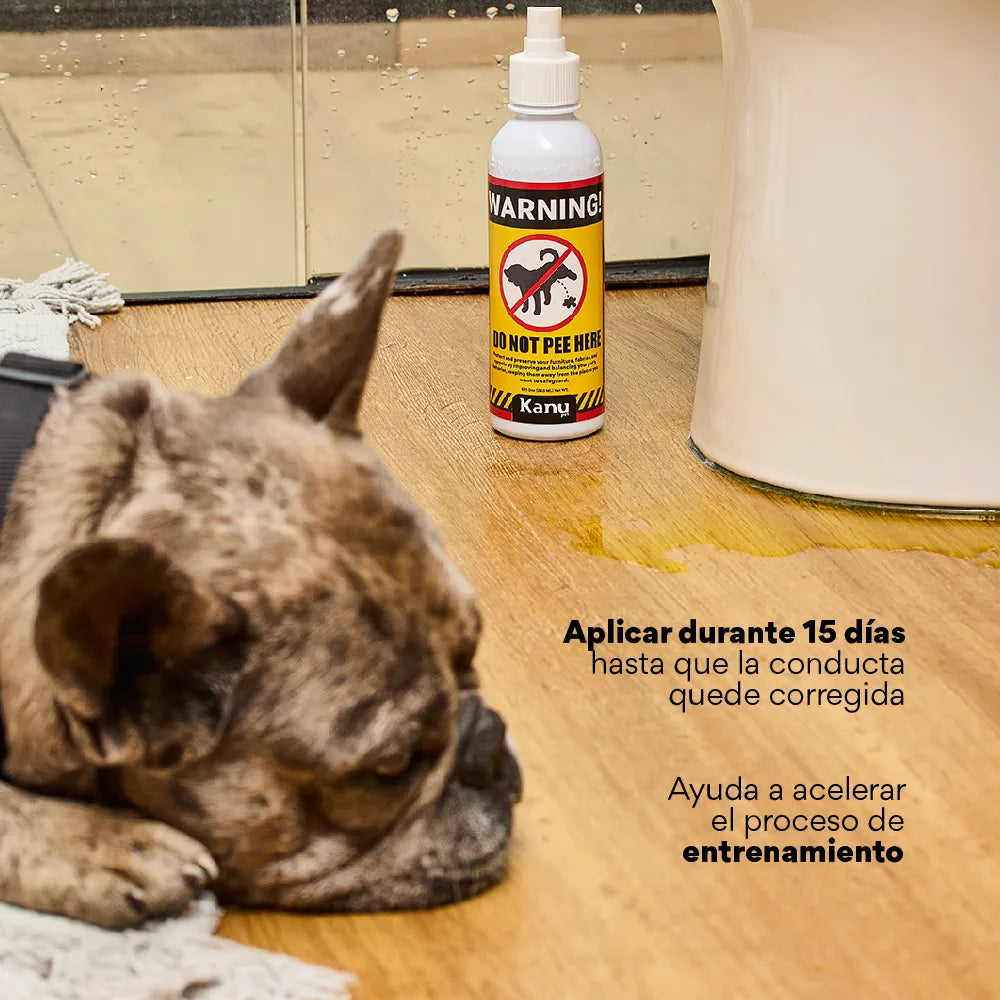 Spray de Adiestramiento  Don't Pee Here de Kanu Pet  para perros y gatos 100% Natural