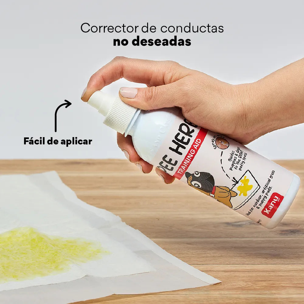 Spray de Adiestramiento  Pee Here  de Kanu Pet para perros y gatos 100% Natural