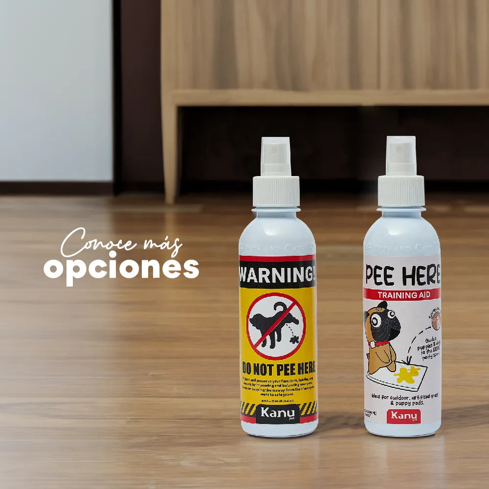 Spray de Adiestramiento  Pee Here  de Kanu Pet para perros y gatos 100% Natural