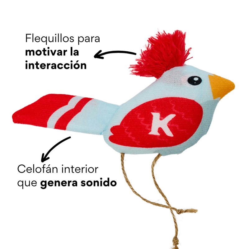Juguete de Peluche Pájaro Azul con Catnip  Kanu Pet para Gato